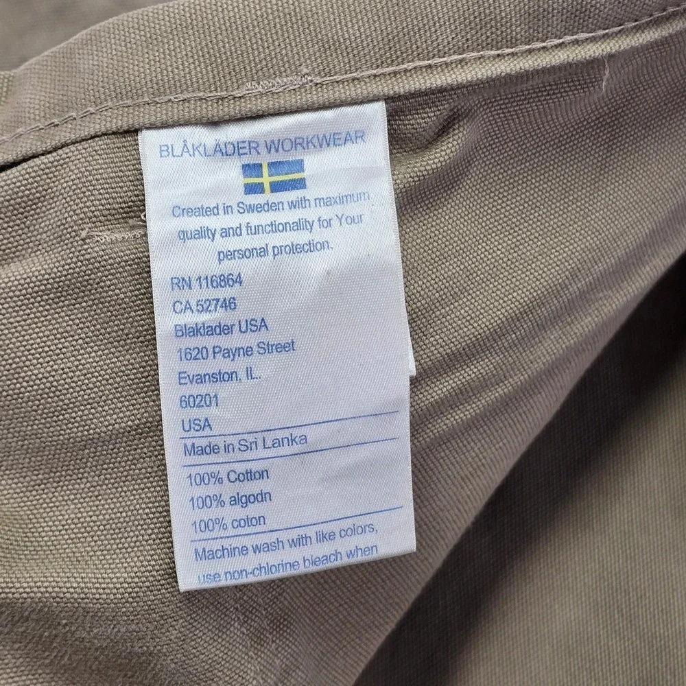 Blaklader Workwear Khaki Cargo Pants Men Sz 38/30 Carpenter Utility‎ Tool Pocket